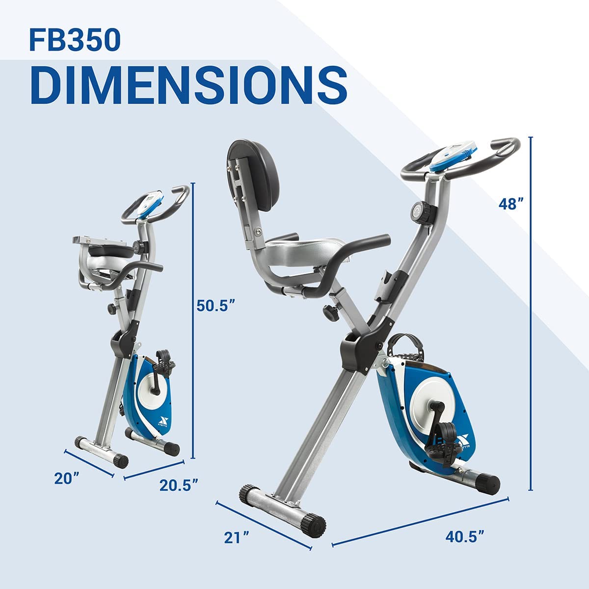 XTERRA Fitness bicicleta estática plegable, capacidad de peso de 220 libras