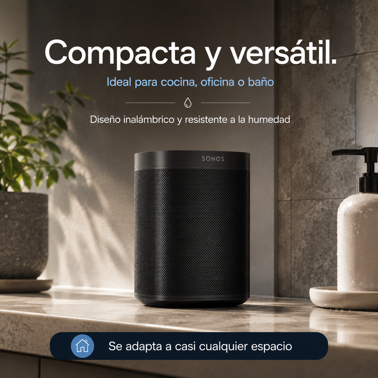 Bocina Inteligente Sonos One con Alexa, Wi-Fi, AirPlay 2, Trueplay y Sonido Estéreo
