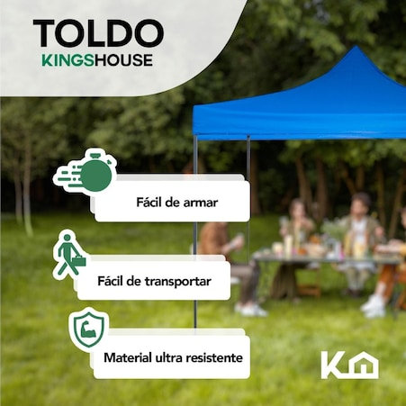 Toldo Carpa Impermeable Plegable Acero 2x2 M Bolsa