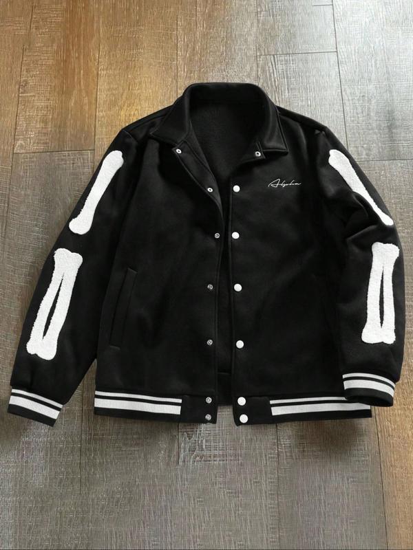 Mens Varsity Jacket Baseball Bomber Jacket Vintage Streetwear Coats with Patchwork Hipster Utility Fleece Tops