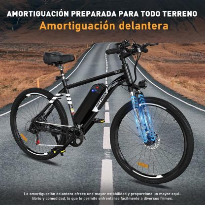 HITWAY - Bicicleta eléctrica para Adultos, Bicicleta E de 26 Pulgadas, 500 W, Bicicleta eléctrica extraíble, 36 V/12 Ah Bicicleta de montaña, Nieve, Playa, con 7 Engranajes-manteles