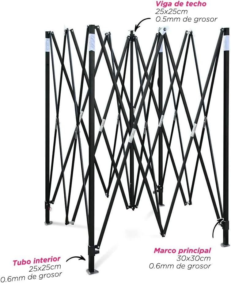 VANLIG | Carpa Toldo Plegable 2x2m | Impermeable, para Uso Temporal y Comercial | Fácil de Armar | Protección Solar UV | Ideal para Jardín, Eventos y Exterior | Color Negro