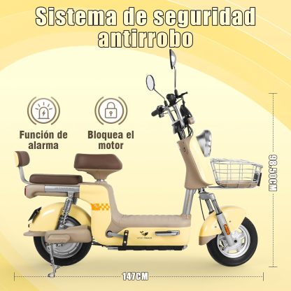 HONEYWHALE U3 PRO Bicicleta Electrica para Adultos, Moto Electrica con Alarma, Potencia Motor 650W-Max, Velocidad 31KM/H-Max, Autonomia 60KM, Bateria 20AH de Gran Capacidad