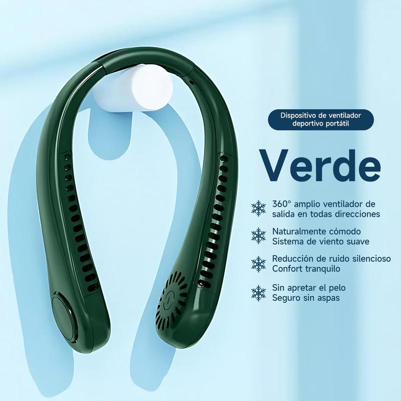 Bugu Ventilador De Cuello Recargable Para Hogar Oficina Fitness ABS Material Ventiladores De Refrigeración Portátiles Silencioso Ventilador de Cuello Sin Aspas