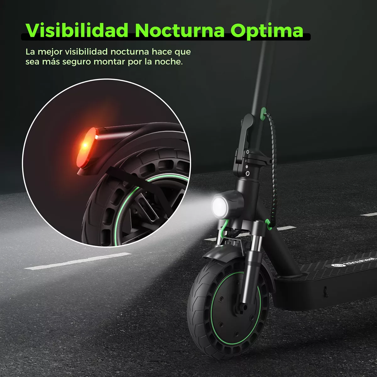 Scooter eléctrico iscooter S9PRO 800W 30 Km/h 7.8 Ah plegable con led negro