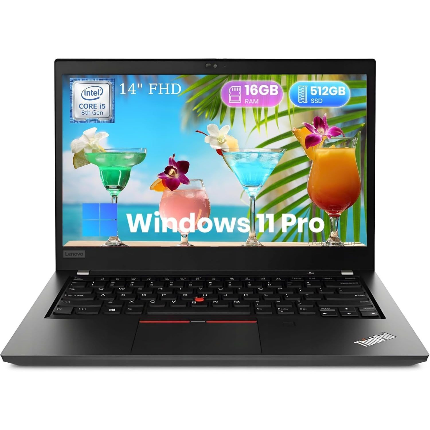 Lenovo ThinkPad T490 14" FHD, Intel Core i5-8265U, 16 GB RAM, 512 GB SSD, Teclado US (QWERTY), Windows 11 Pro (Reacondicionado)