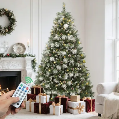 Árbol de Navidad Artificial YITAHOME Preiluminado con 11 Modos de Luz y Control Remoto, 6, 7.5 y 9 Pies, Varios Estilos