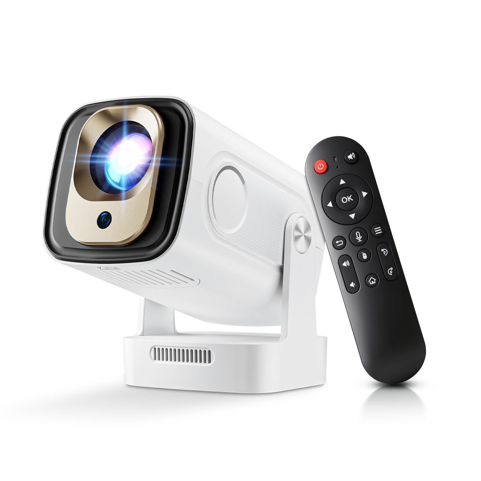 [Enfoque automático] Mini proyector nativo 1080P con WiFi y Bluetooth 5.4, proyector inteligente 4K, aplicaciones integradas, piedra clave automática, proyector portátil para películas al aire última