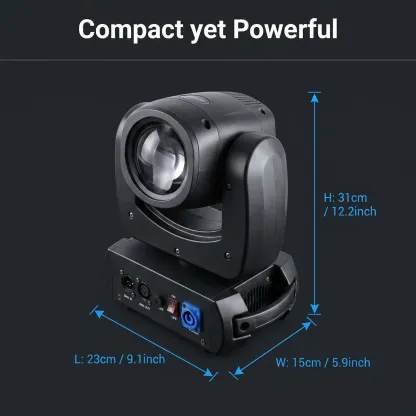 Cabeza Móvil 150W Beam DJ con Prisma 18, DMX y Control de Sonido