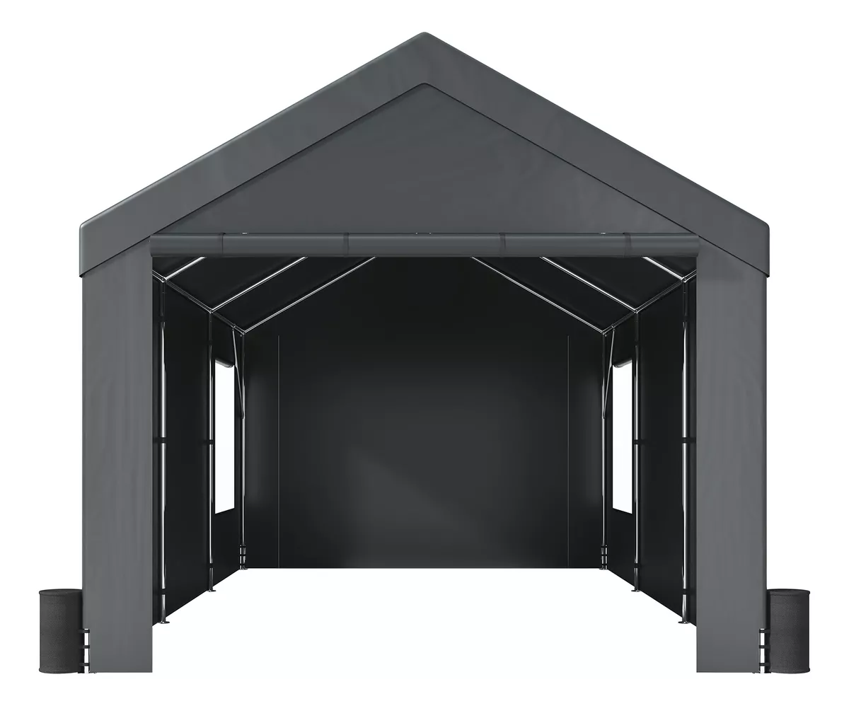 Vevor Toldo Para Automóvil Toldo Para Cochera 12 X 20ft Gris