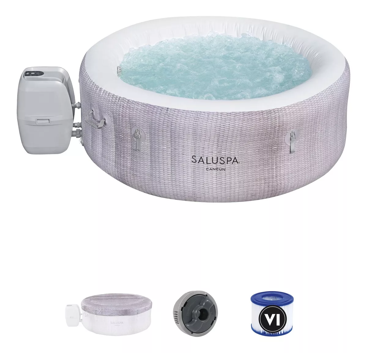 Saluspa Cancún Signature Airjet Spa Con Bañera De Hidromasaj Color Gris