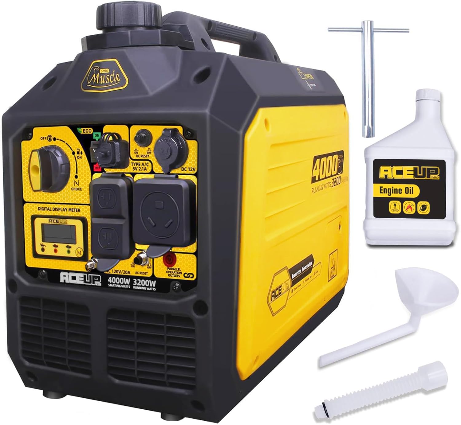 Generador inversor portátil de 4000 W, generador de gas silencioso para el hogar, listo para RV, compatible con EPA