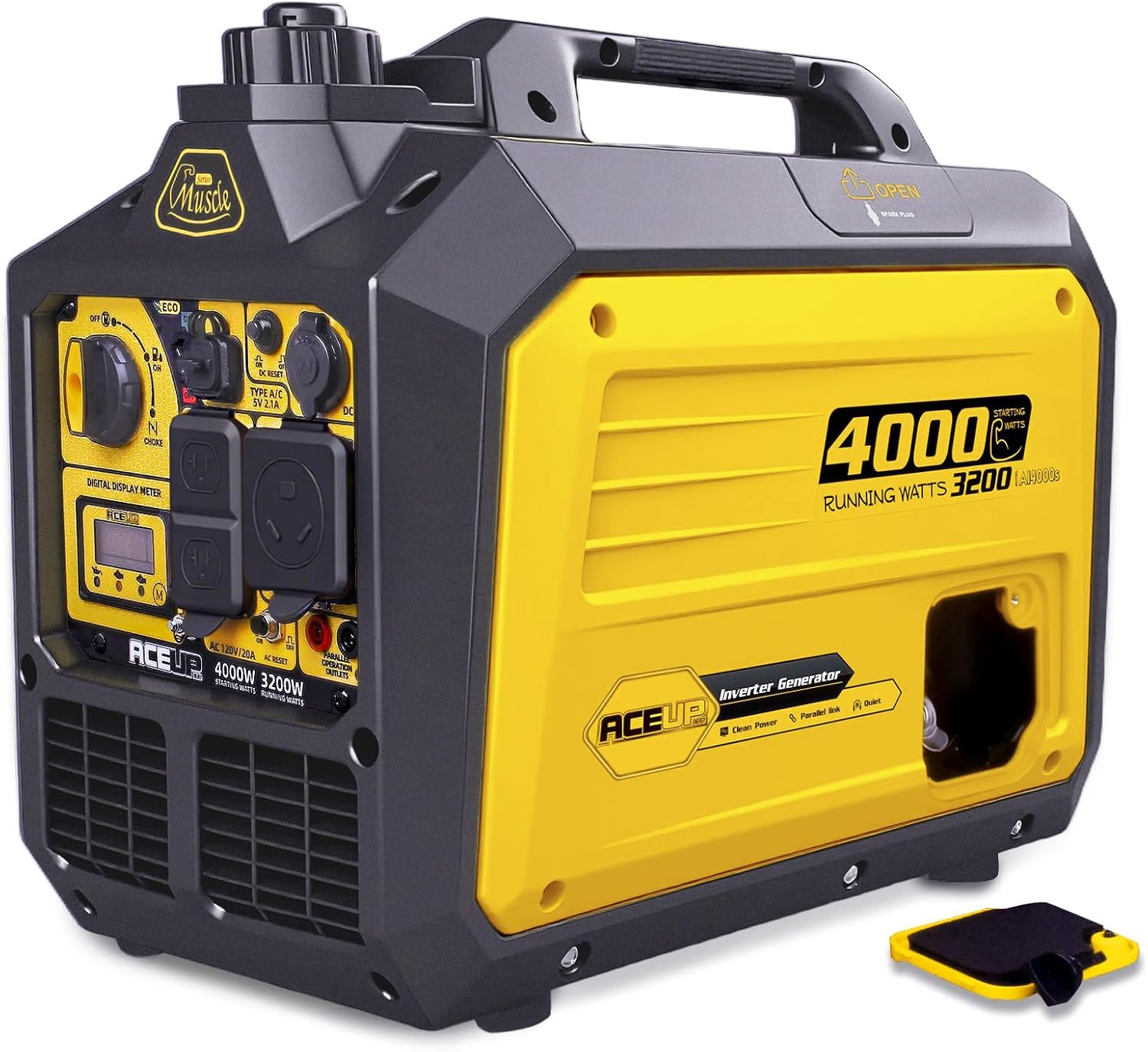 Generador inversor portátil de 4000 W, generador de gas silencioso para el hogar, listo para RV, compatible con EPA