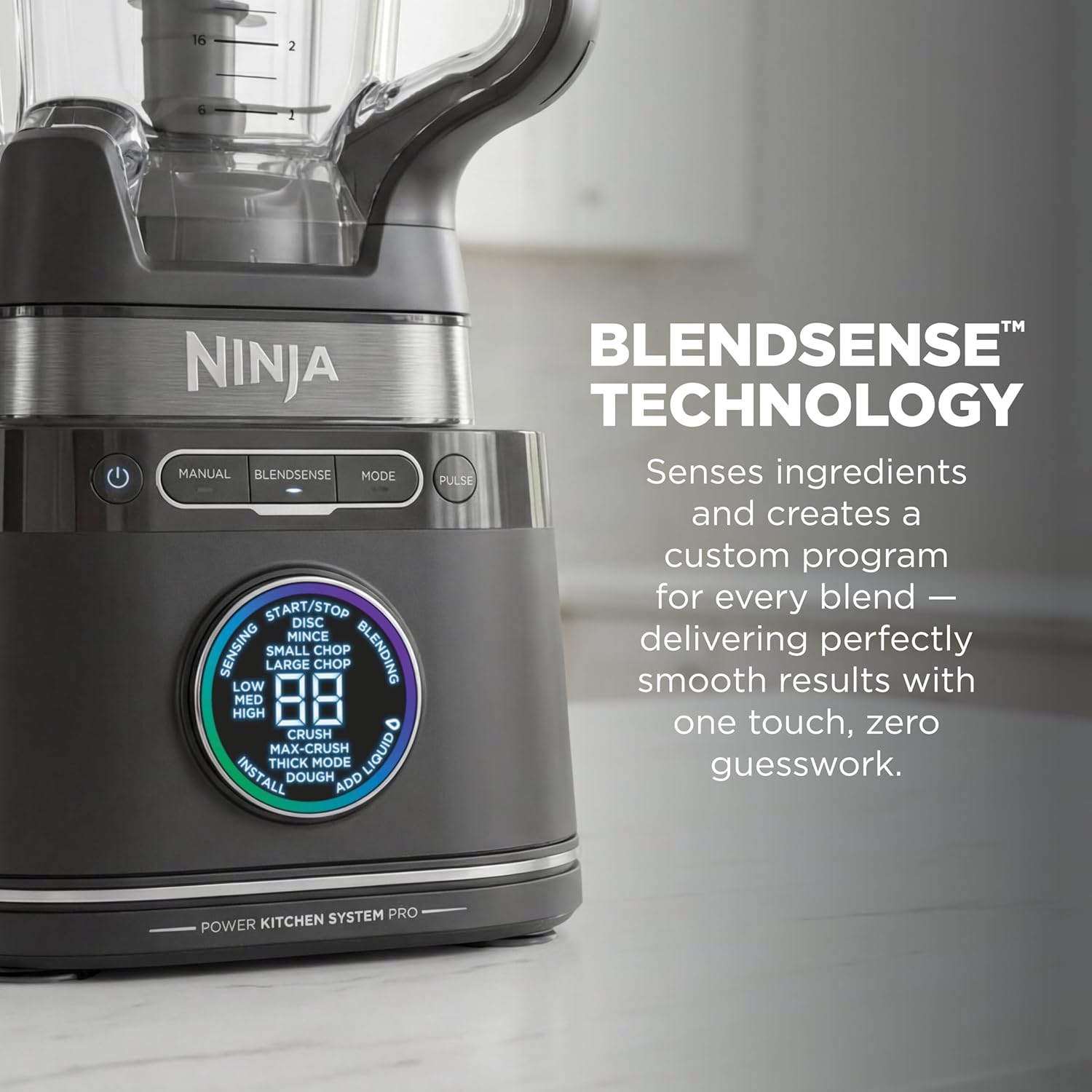 🥤NINJA Detect, Sistema de Cocina Pro, Tecnología BlendSense, Picar y Preparar Batidos, 🥗1800 Vatios de Potencia, Jaraa de 1.9L, Procesador de Alimentos, con Vaso Personal, Plateado, TB401