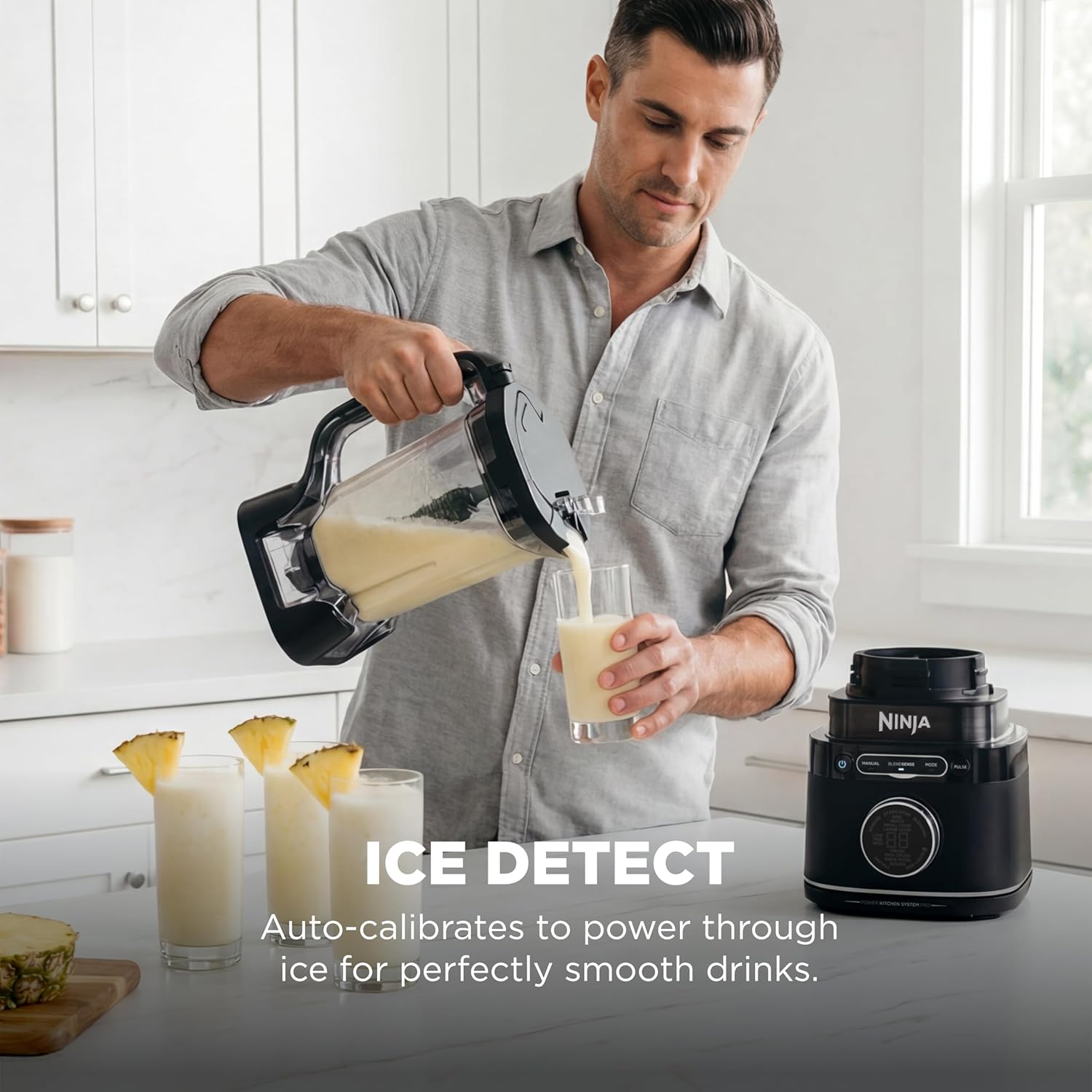 🥤NINJA Detect, Sistema de Cocina Pro, Tecnología BlendSense, Picar y Preparar Batidos, 🥗1800 Vatios de Potencia, Jaraa de 1.9L, Procesador de Alimentos, con Vaso Personal, Plateado, TB401
