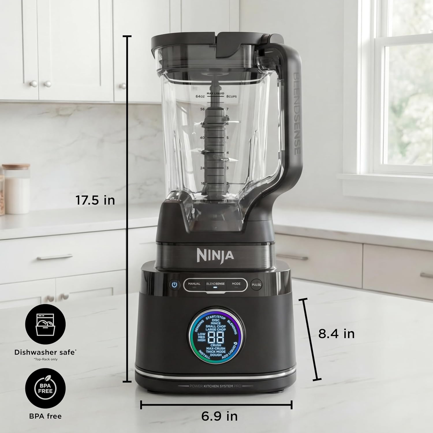Sistema de Cocina Pro, Tecnología BlendSense, Picar y Preparar Batidos, 1800 Vatios de Potencia, Jaraa de 1.9L,
