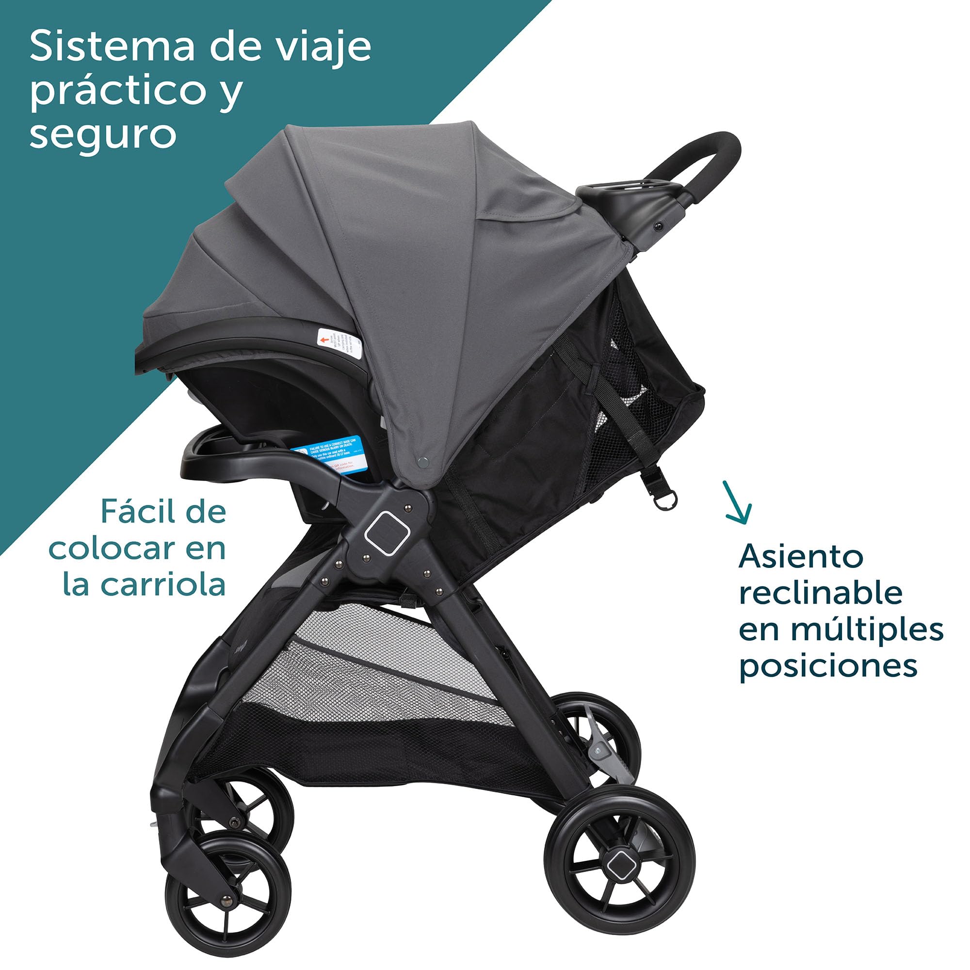 Safety 1st Carriola-Sistema de Viaje Smooth Ride LT, con uso desde recién nacido hasta los 22kg, con Portabebé OnBoard FLX