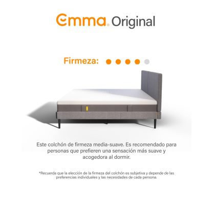 Colchón Emma de 3 Capas con Memory Foam, Altura Total de 25 cm, Firmeza Media y Funda Transpirable Lavable