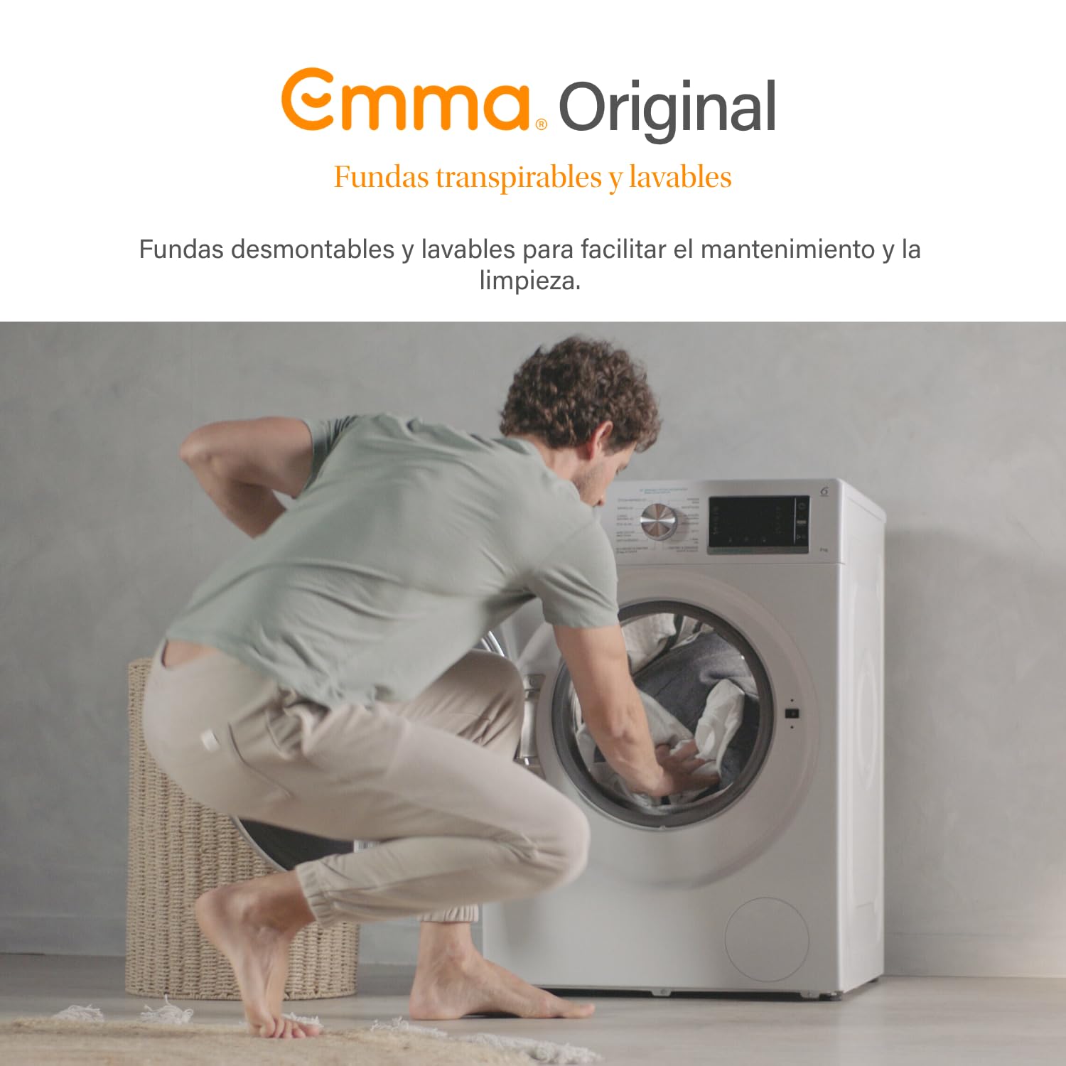 Colchón Emma de 3 Capas con Memory Foam, Altura Total de 25 cm, Firmeza Media y Funda Transpirable Lavable