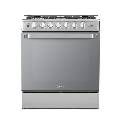 Midea Estufa de Piso de 30", con Capelo y Tecnología Masterflame, Diseño Práctico para Cocina y Uso Diario