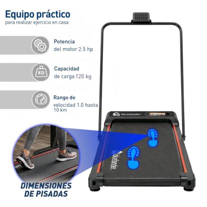 Bluelander Caminadora Electrica, Walking Pad con Asa, 100 * 48 * 120 cm, 110 V, Pantalla Digital, Caminadora Plegable, Portatil, Ideal para Oficina, Hogar, Cinta para Caminar (Walking Pad con Asa)