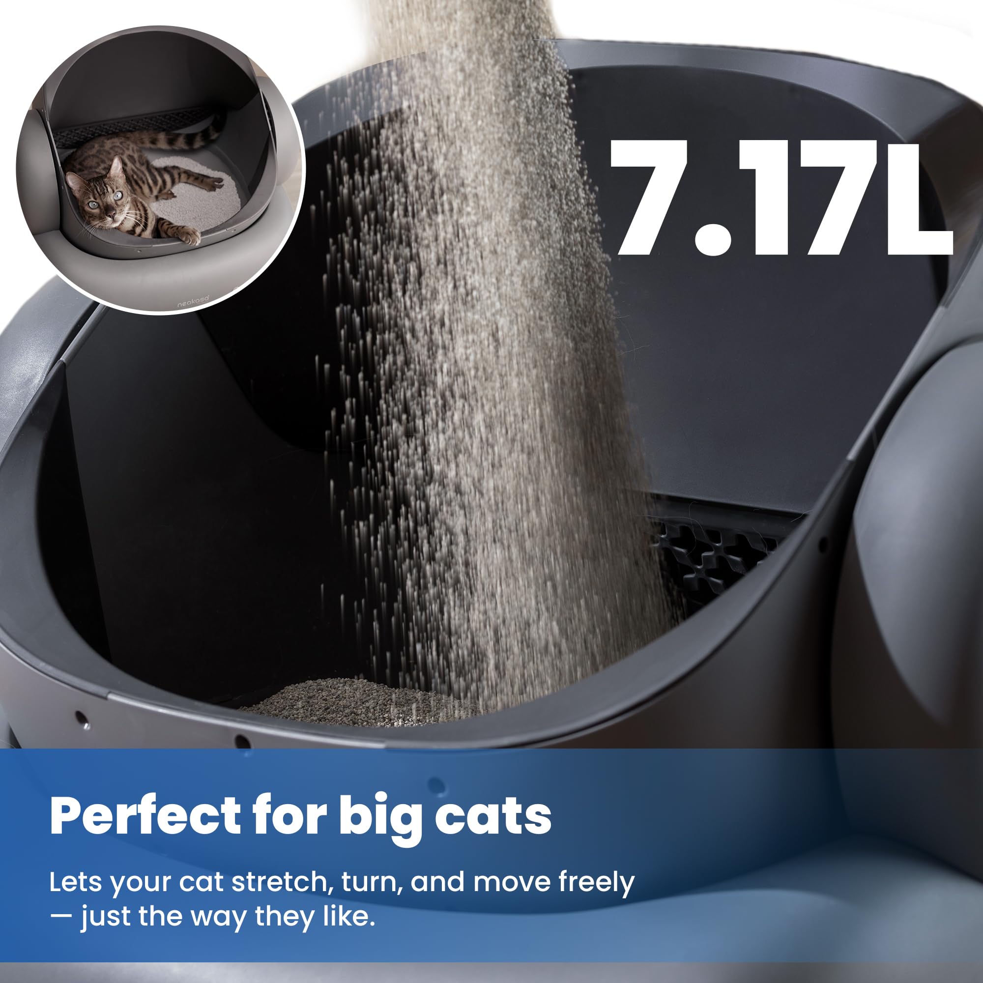 Neakasa M1 Arenero Automático Autolimpiable para Gatos, Diseño Abierto y Control por App