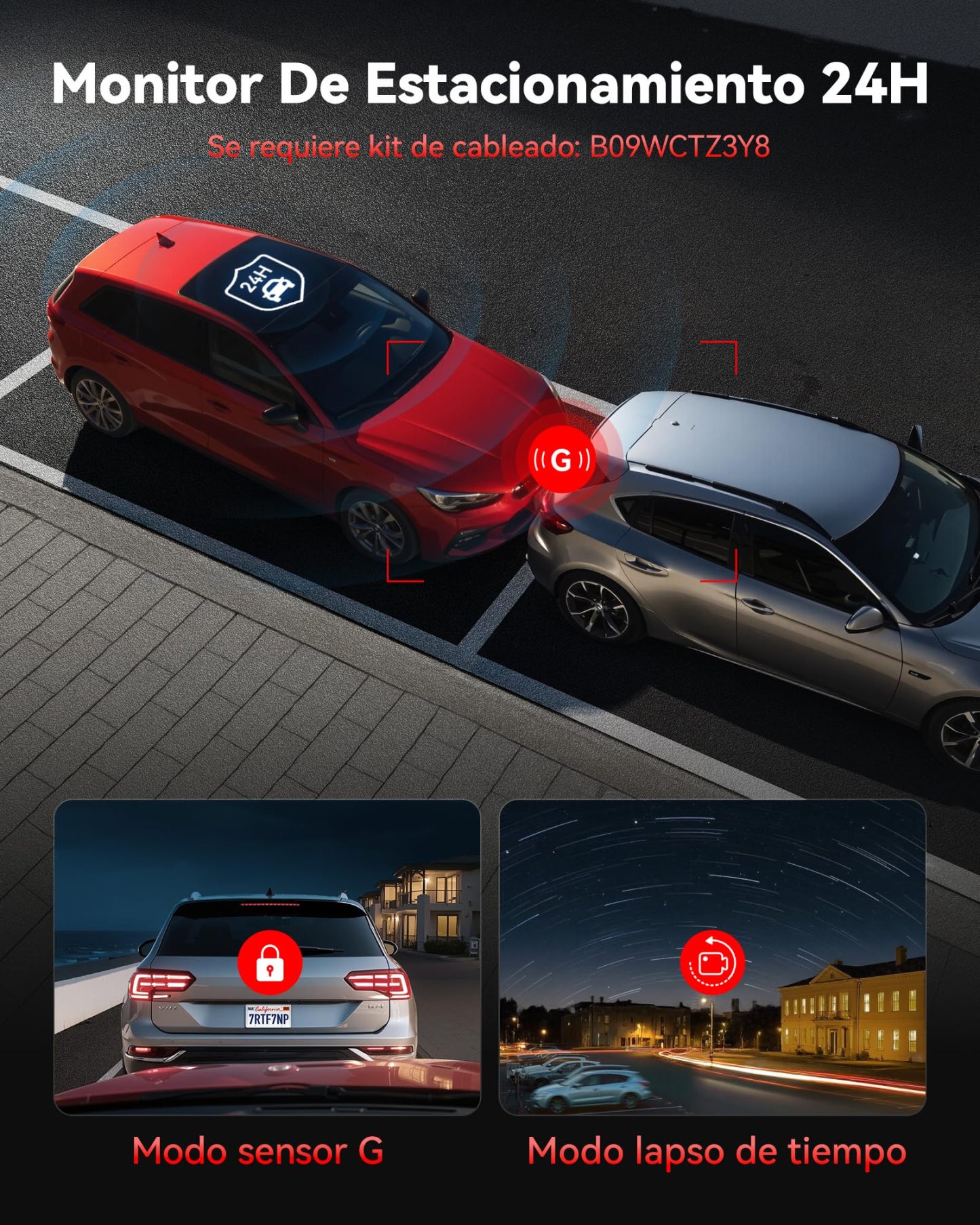 REDTIGER Cámara para Auto 4K, Wi-Fi 6 de 5.8GHz y GPS, Tarjeta SD de 128GB Incluida, STARVIS 2, HDR, Pantalla IPS de 3.18", Gran Angular, Visión Nocturna, Grabación en Bucle, Sensor G, Soporta hasta 512GB, F7NP