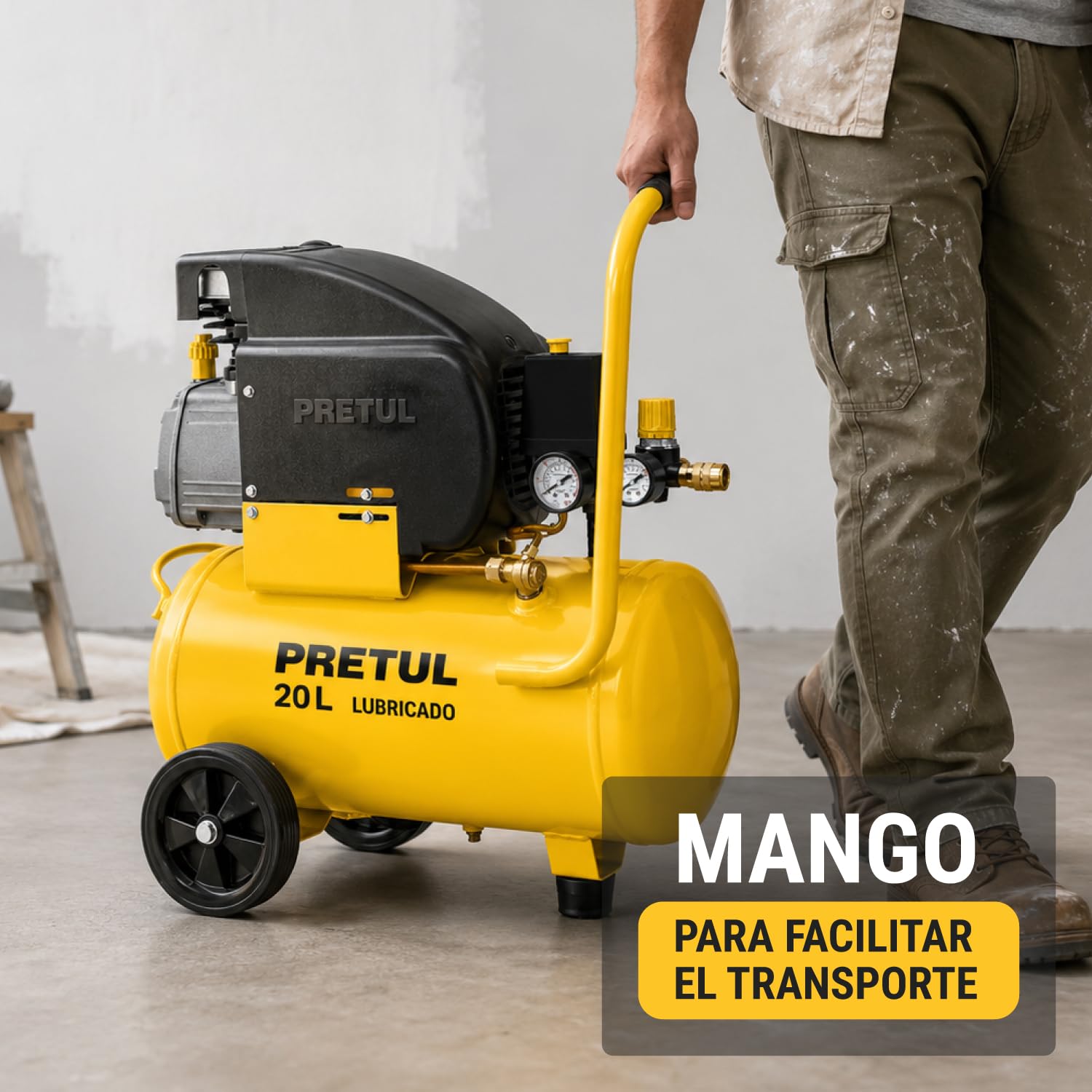 Pretul COMP-KIT20P, Kit compresor 20 L, 2-1/2 HP, manguera PVC y pistola