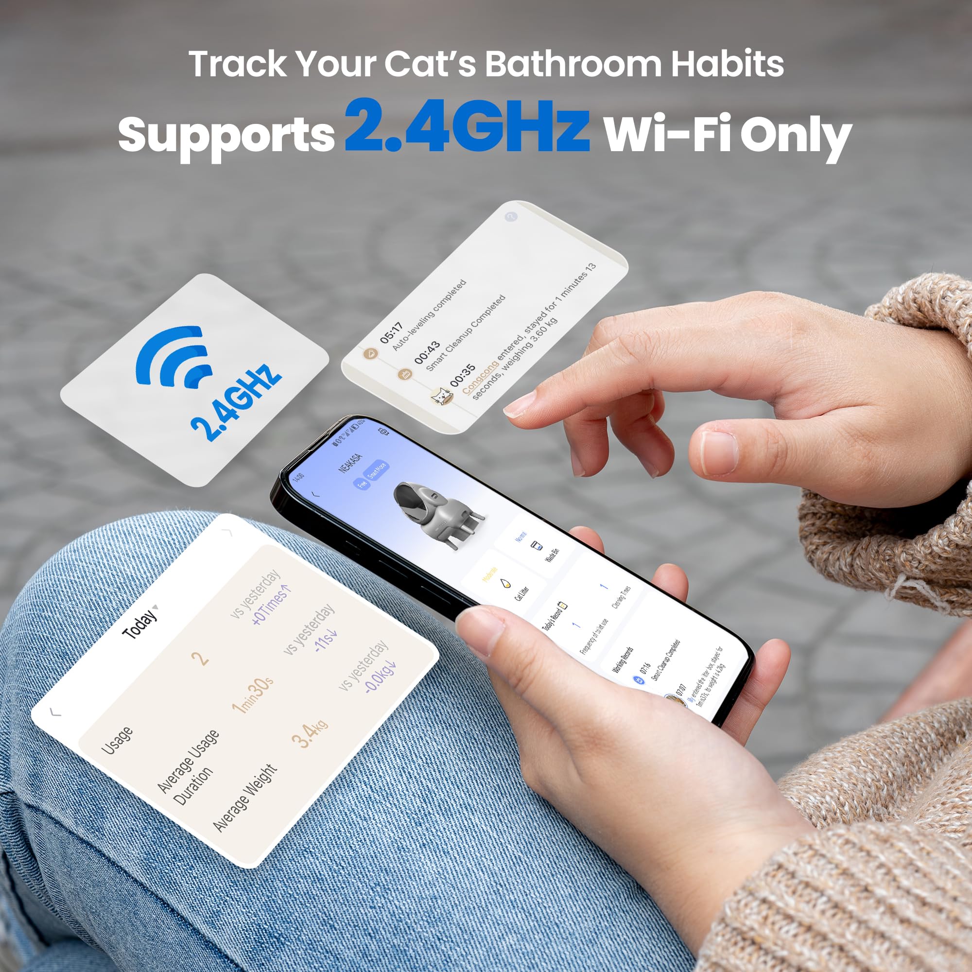 Neakasa M1 Arenero Automático Autolimpiable para Gatos, Diseño Abierto y Control por App