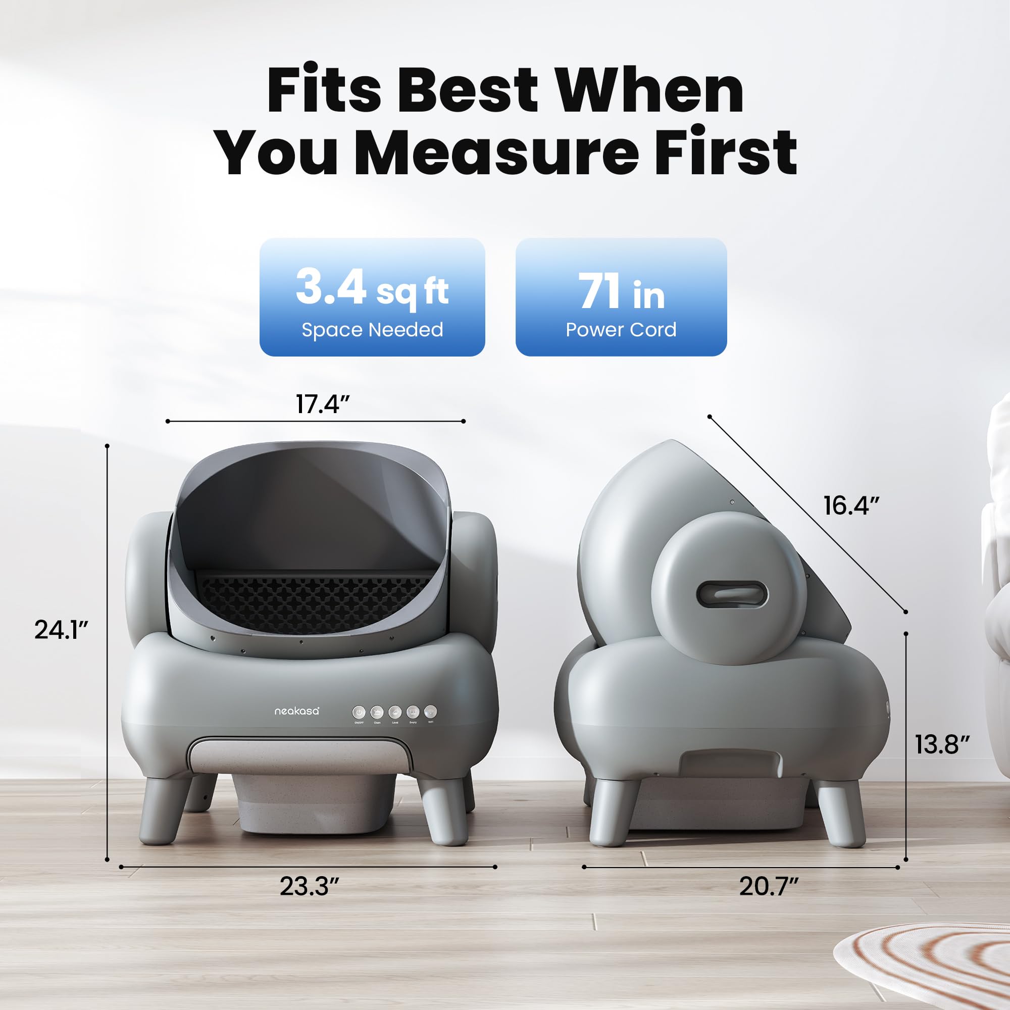 Neakasa M1 Arenero Automático Autolimpiable para Gatos, Diseño Abierto y Control por App