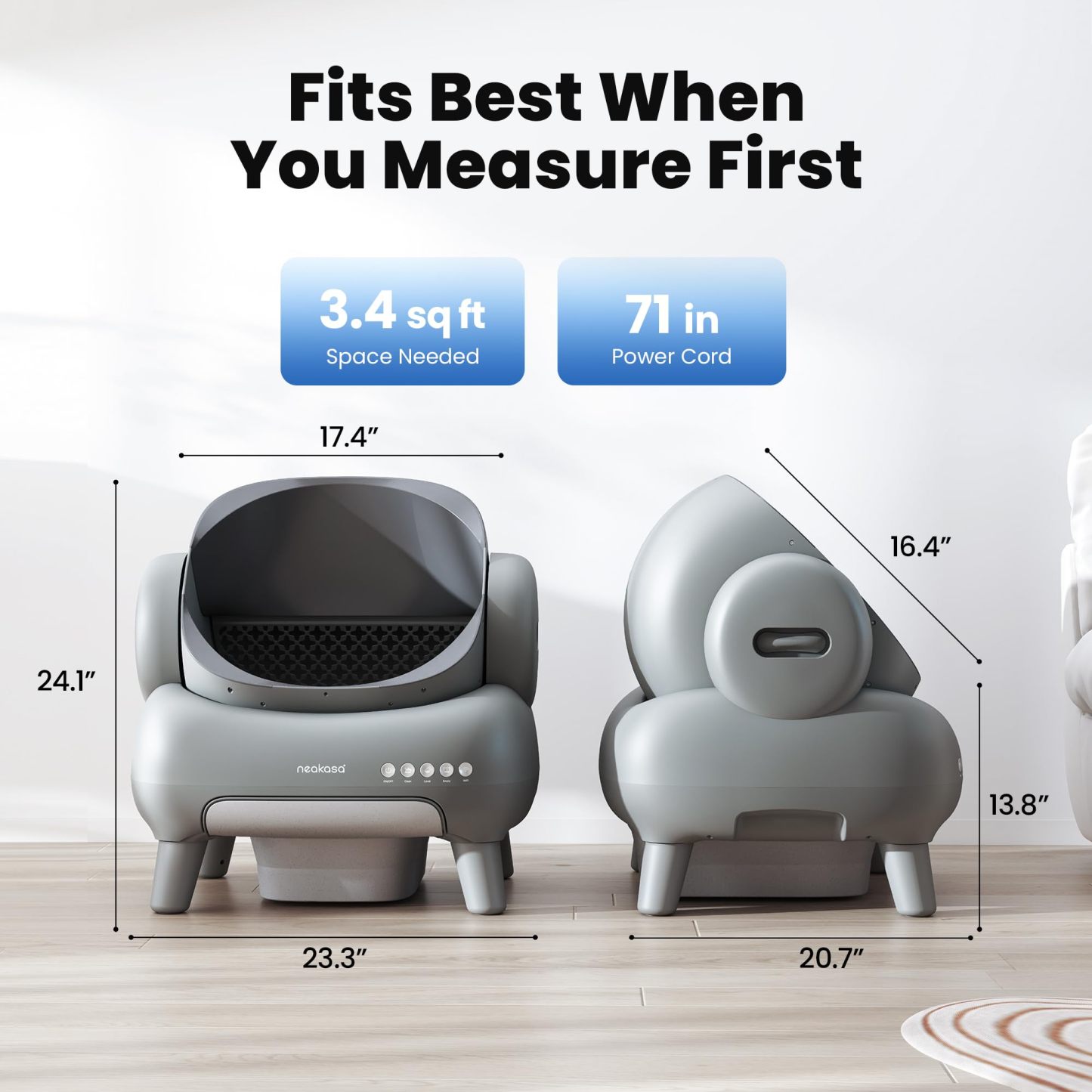Neakasa M1 Arenero Automático Autolimpiable para Gatos, Diseño Abierto y Control por App