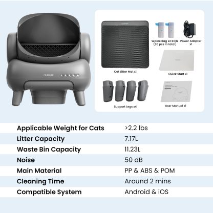 Neakasa M1 Arenero Automático Autolimpiable para Gatos, Diseño Abierto y Control por App