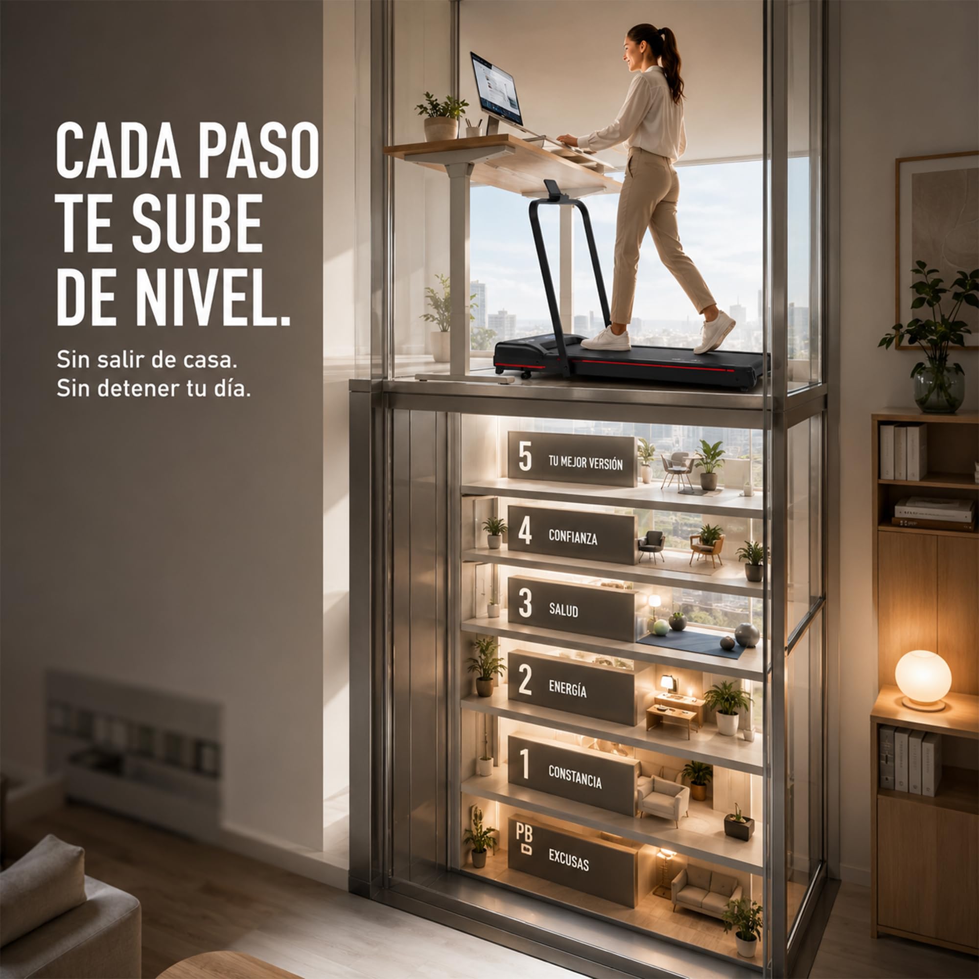 Bluelander Caminadora Electrica, Walking Pad con Asa, 100 * 48 * 120 cm, 110 V, Pantalla Digital, Caminadora Plegable, Portatil, Ideal para Oficina, Hogar, Cinta para Caminar (Walking Pad con Asa)