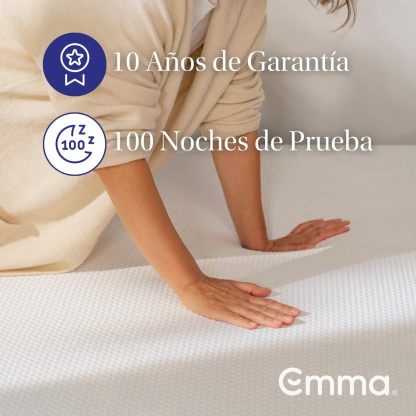 Colchón Emma de 3 Capas con Memory Foam, Altura Total de 25 cm, Firmeza Media y Funda Transpirable Lavable