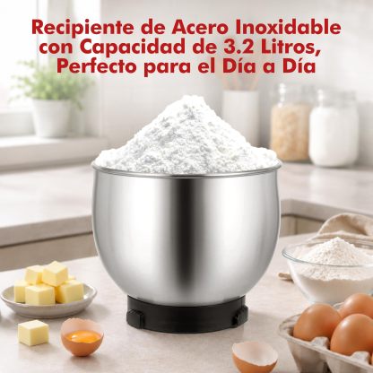 Kitchen in the Box Batidora de Pedestal de 3.2 Qt con 6 Velocidades | Ligera y Portátil | Incluye 3 Accesorios para Uso Diario