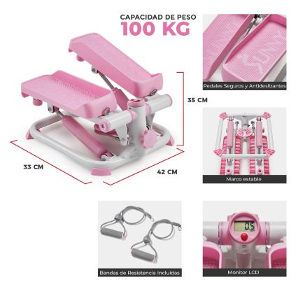 Sunny Health & Fitness Mini Stepper con Bandas para Casa