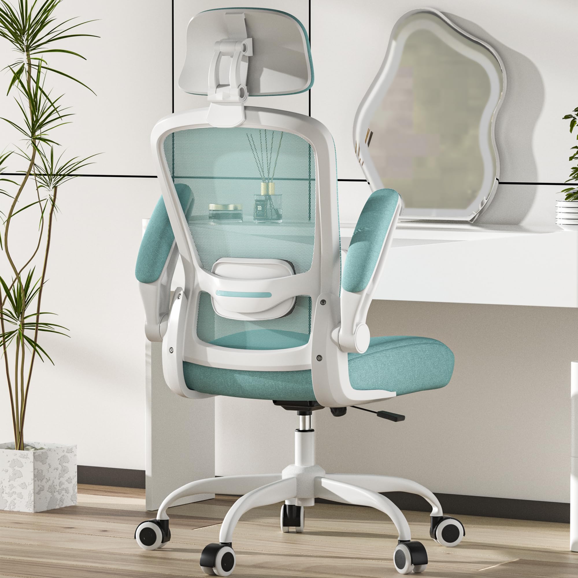 Silla Ergonómica de Oficina Mimoglad con Respaldo Alto, Soporte Lumbar Ajustable, Reclinación de 90° a 135° y Malla Transpirable