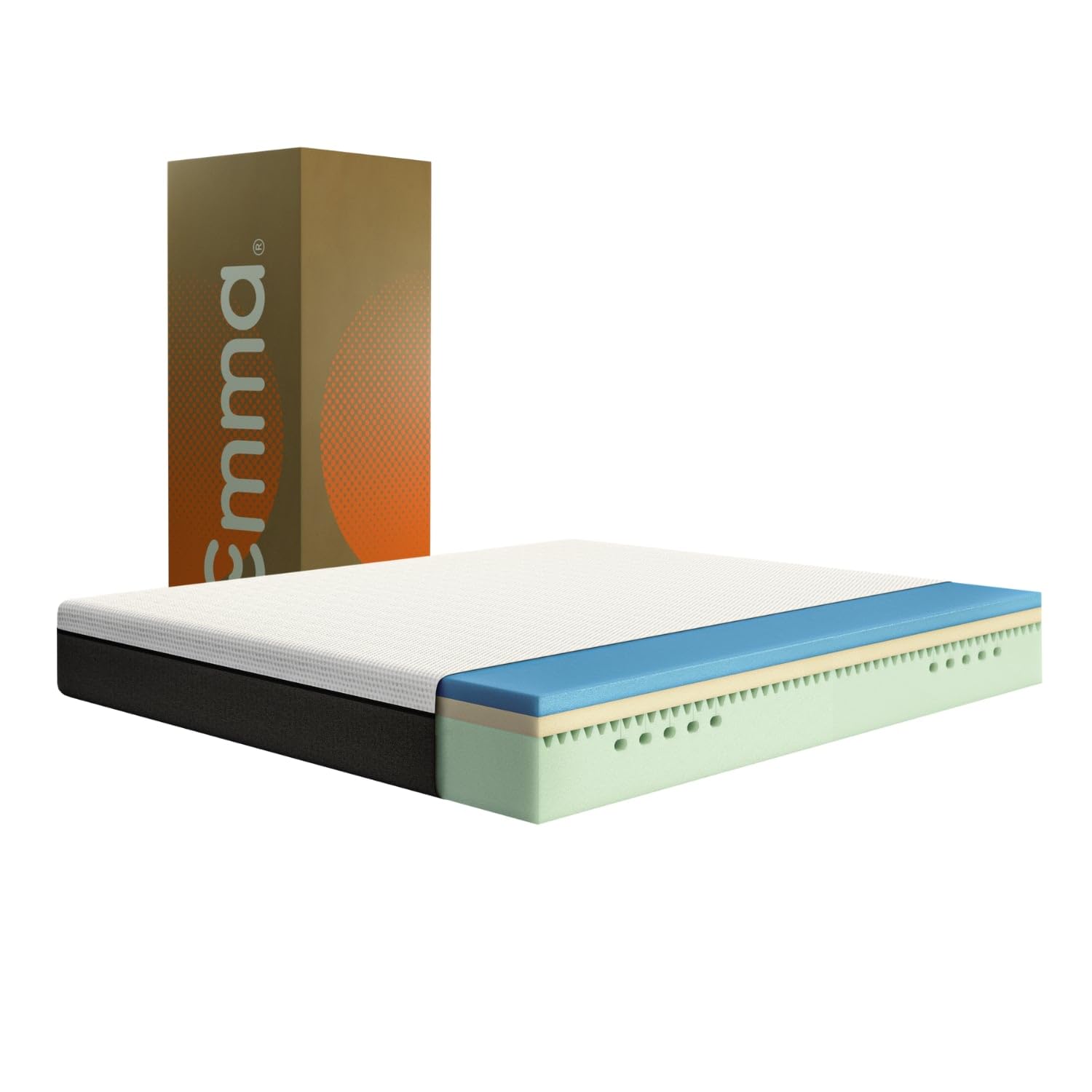 Colchón Emma de 3 Capas con Memory Foam, Altura Total de 25 cm, Firmeza Media y Funda Transpirable Lavable