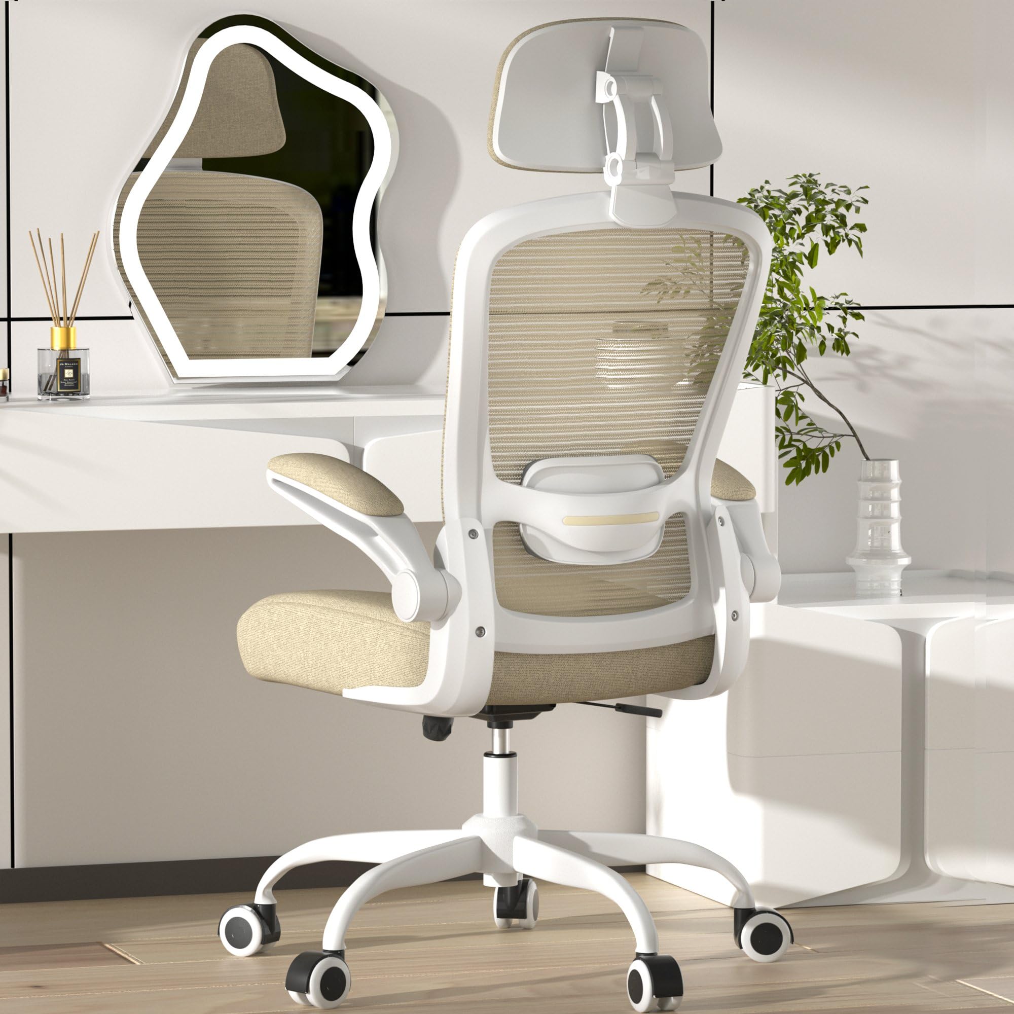 Silla Ergonómica de Oficina Mimoglad con Respaldo Alto, Soporte Lumbar Ajustable, Reclinación de 90° a 135° y Malla Transpirable