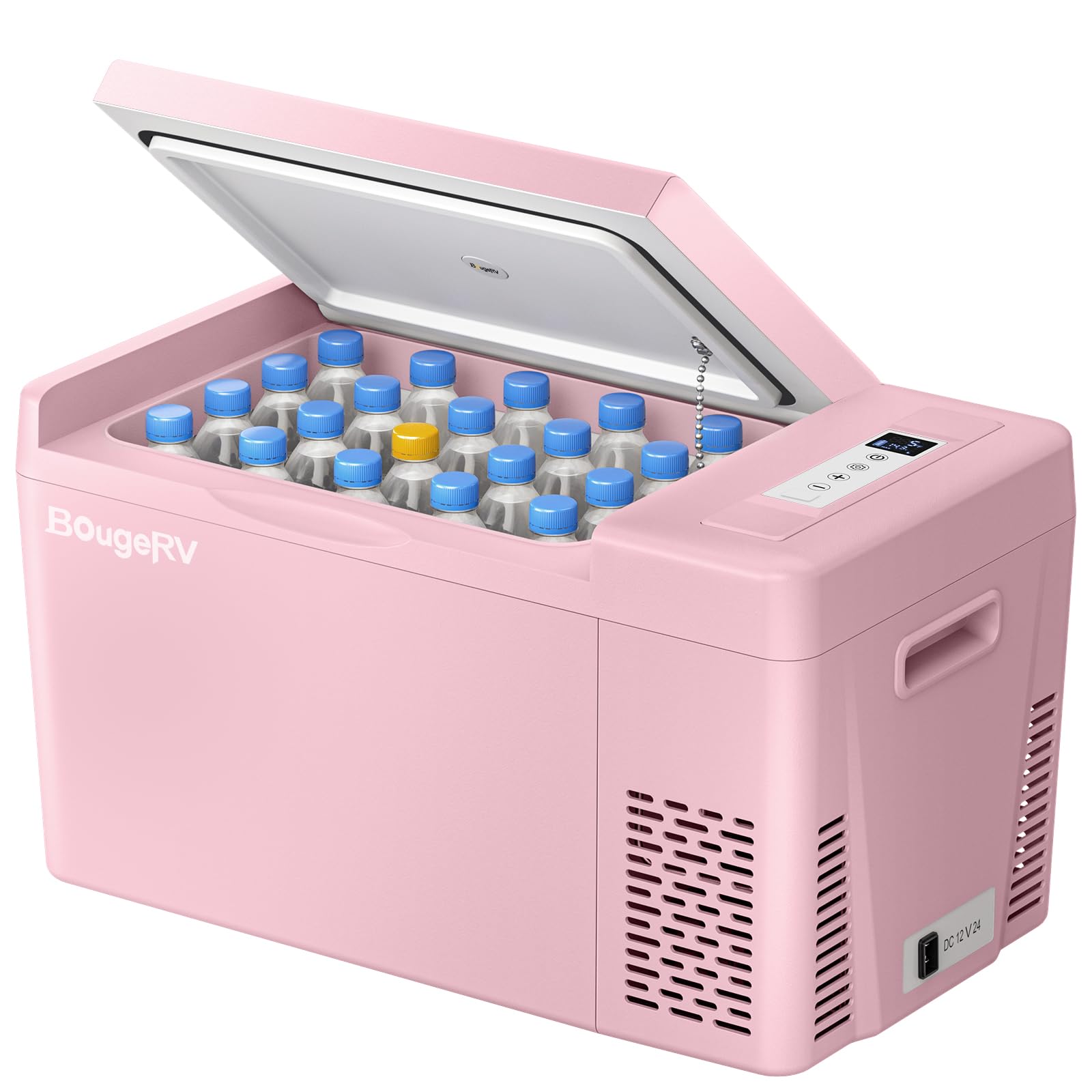 Refrigerador Portátil BougeRV de 22 L (23 qt), 12/24 V, Enfriamiento hasta -20 °C, 36 W y Funda Aislante Incluida