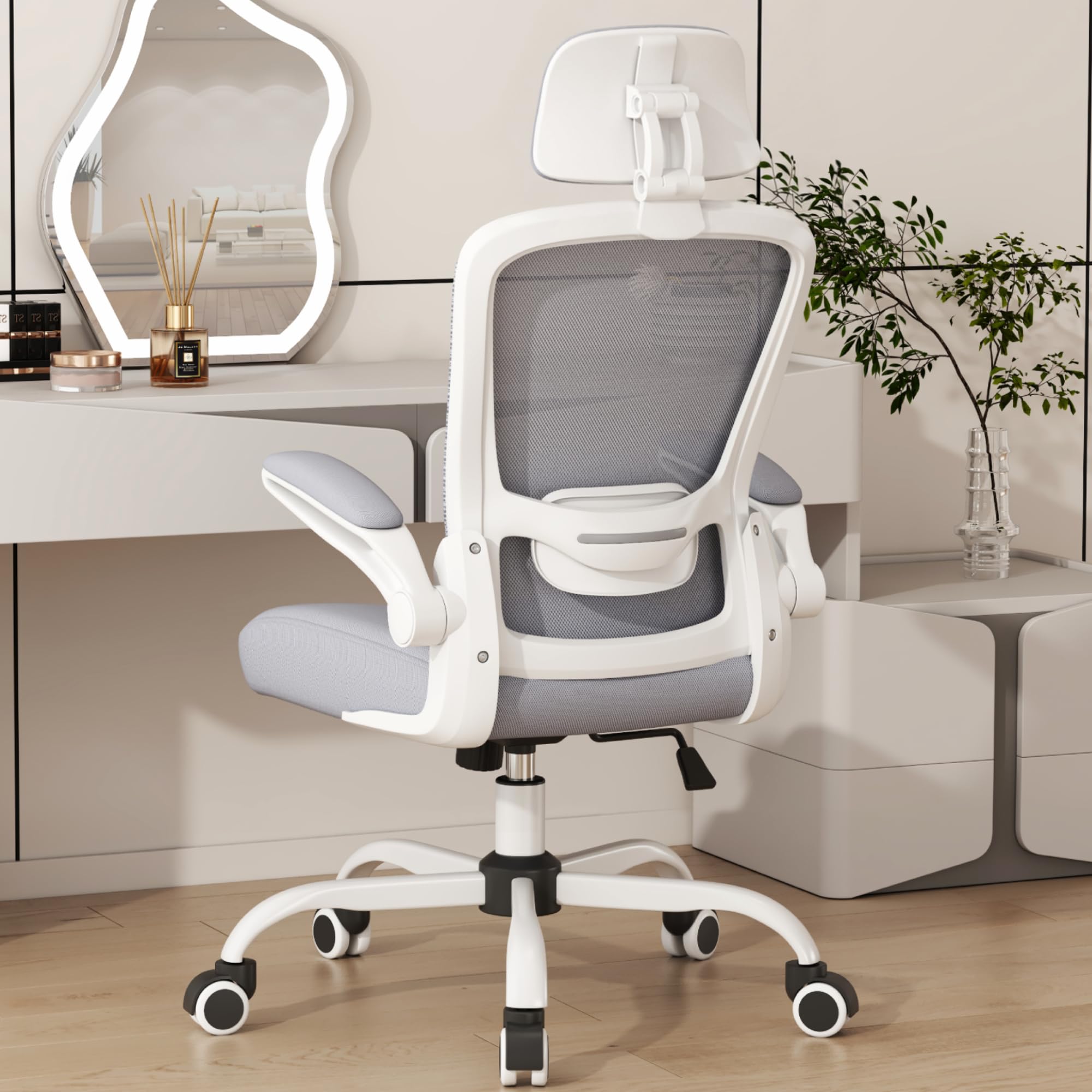 Silla Ergonómica de Oficina Mimoglad con Respaldo Alto, Soporte Lumbar Ajustable, Reclinación de 90° a 135° y Malla Transpirable