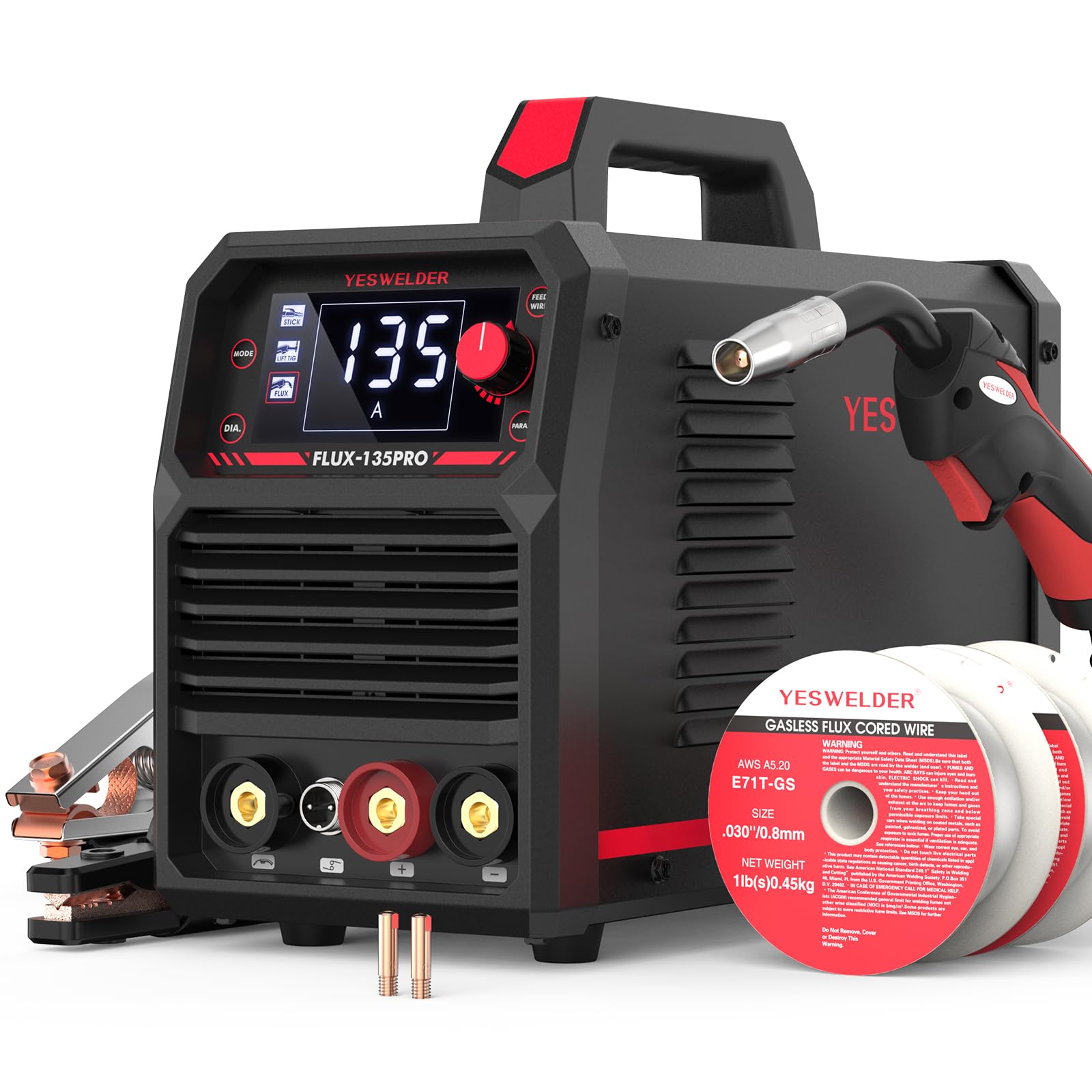 Máquina de Soldar Inverter Multifunción MIG/TIG/Stick, Flux Core, 3 en 1 a 6 en 1, Hasta 250A