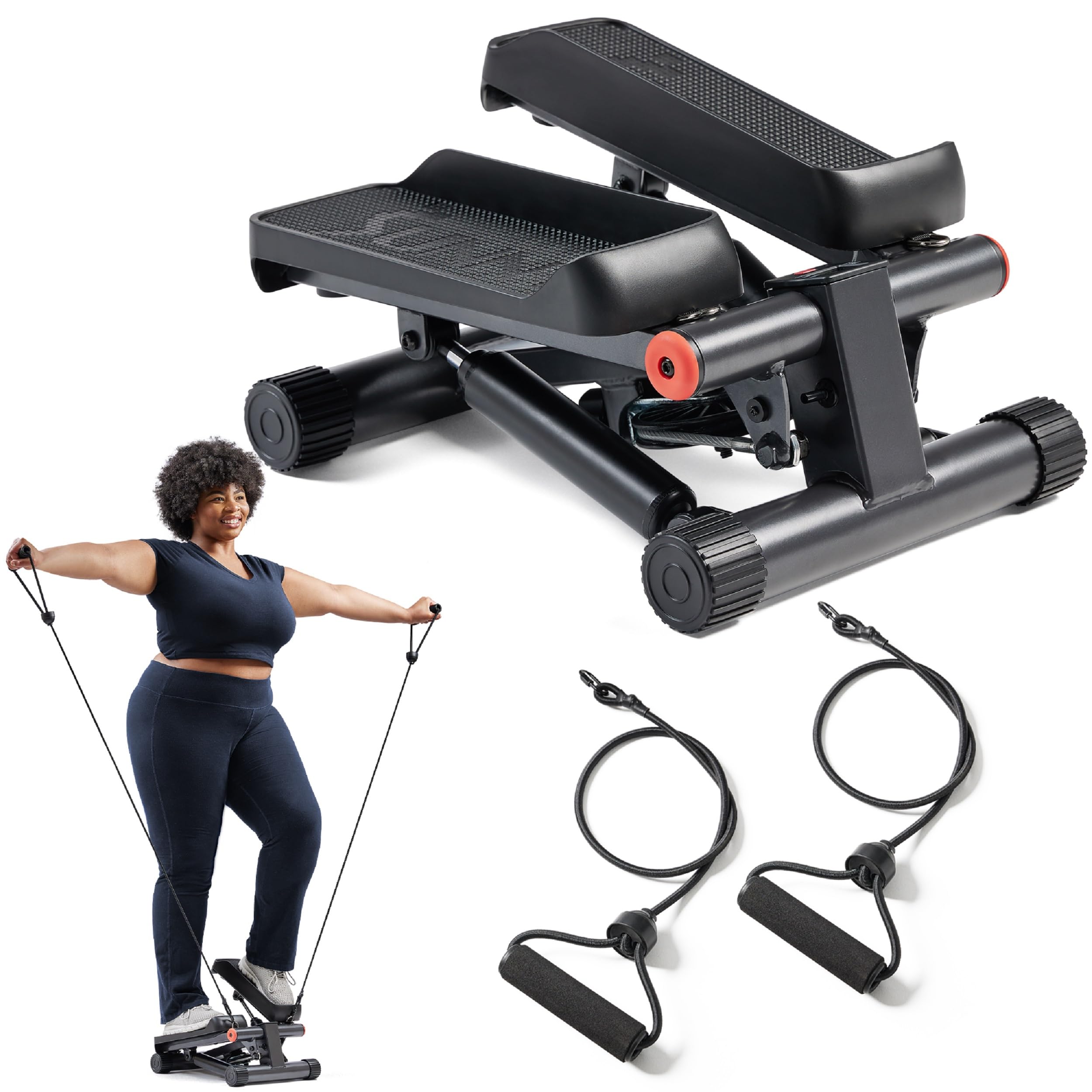 Sunny Health & Fitness Mini Stepper con Bandas para Casa