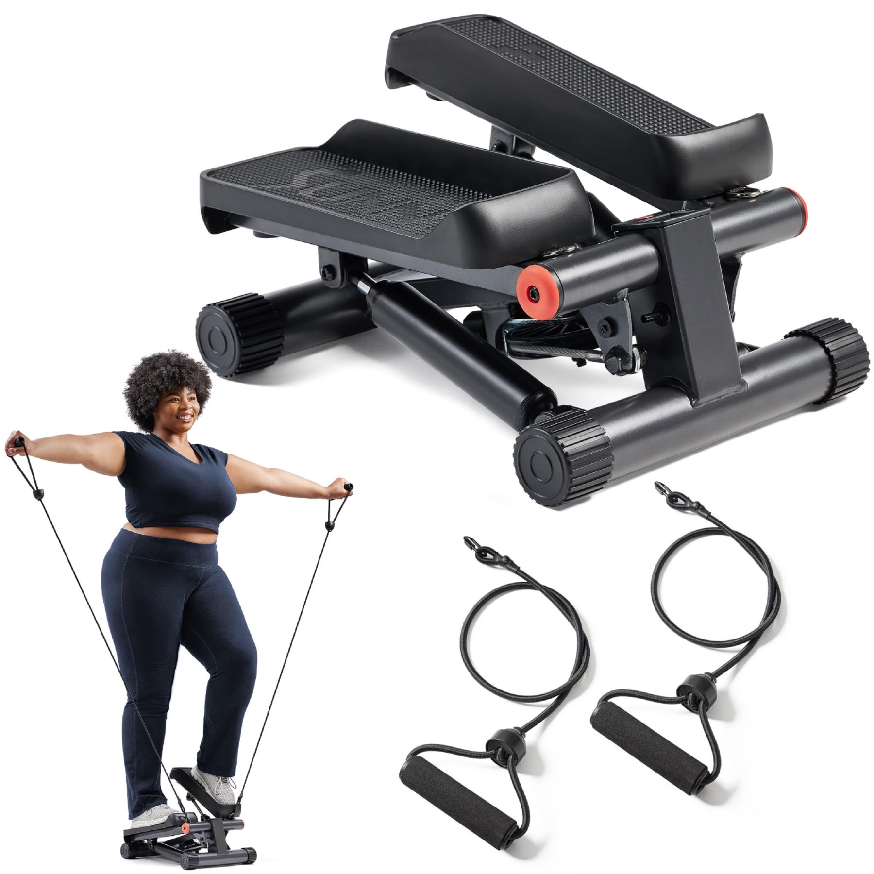 Sunny Health & Fitness Mini Stepper con Bandas para Casa