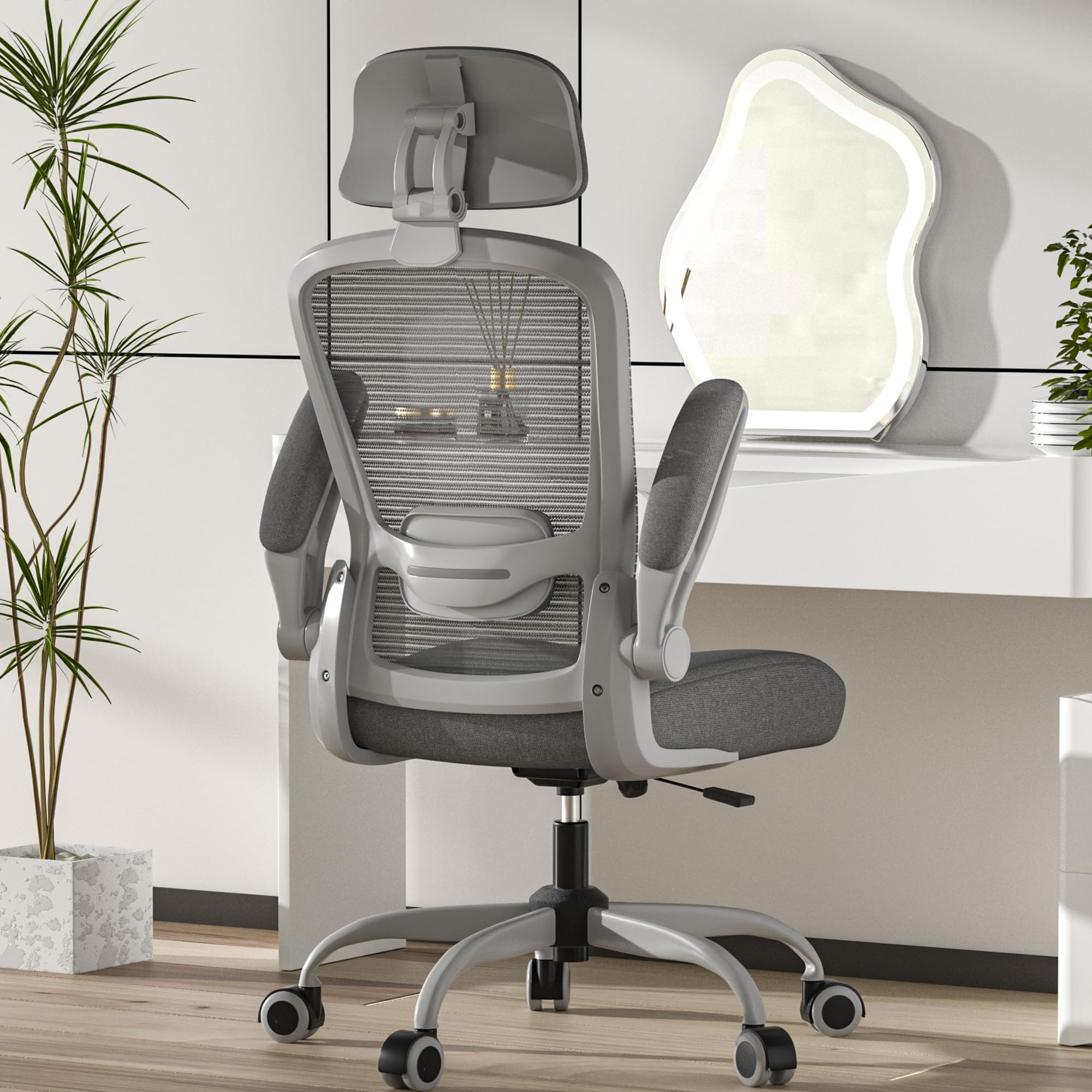 Silla Ergonómica de Oficina Mimoglad con Respaldo Alto, Soporte Lumbar Ajustable, Reclinación de 90° a 135° y Malla Transpirable