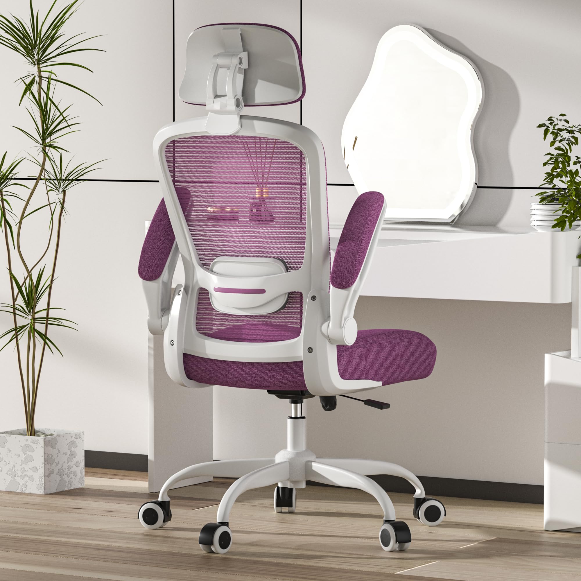 Silla Ergonómica de Oficina Mimoglad con Respaldo Alto, Soporte Lumbar Ajustable, Reclinación de 90° a 135° y Malla Transpirable