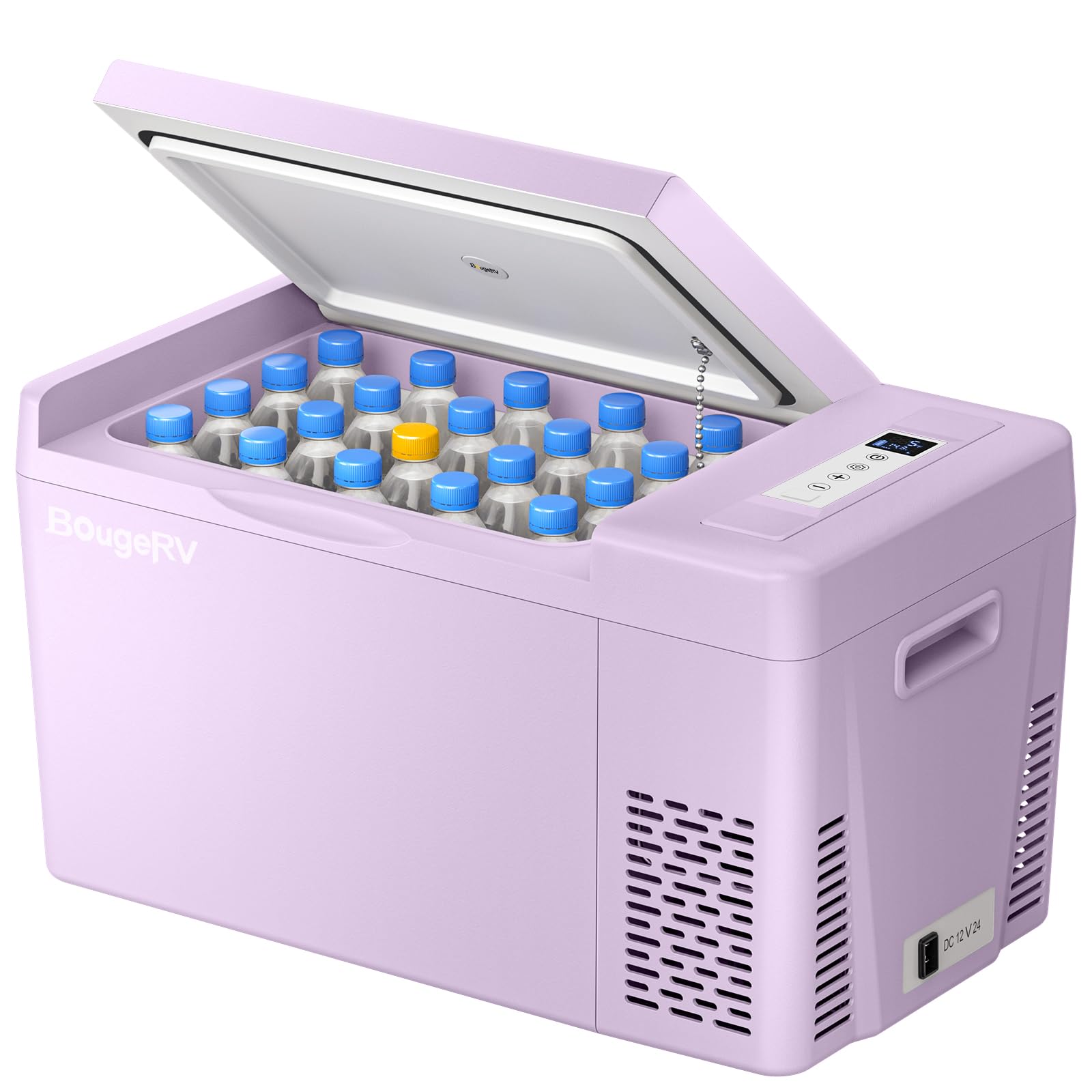 Refrigerador Portátil BougeRV de 22 L (23 qt), 12/24 V, Enfriamiento hasta -20 °C, 36 W y Funda Aislante Incluida