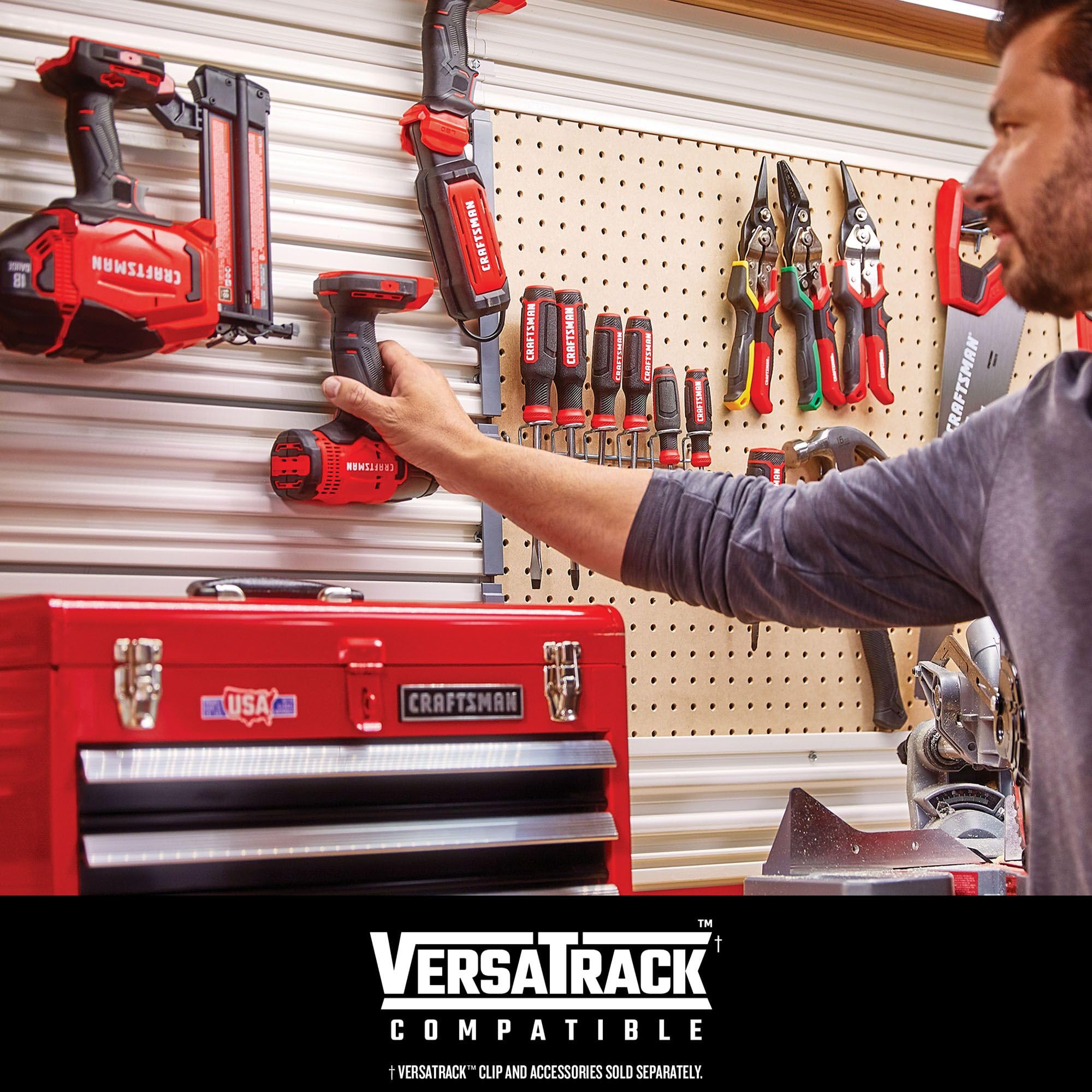 CRAFTSMAN Kit Taladro Inalámbrico y Atornillador de Impacto, 20V, Incluye 2 Baterías y Bolsa de Herramientas, CMCK200C2