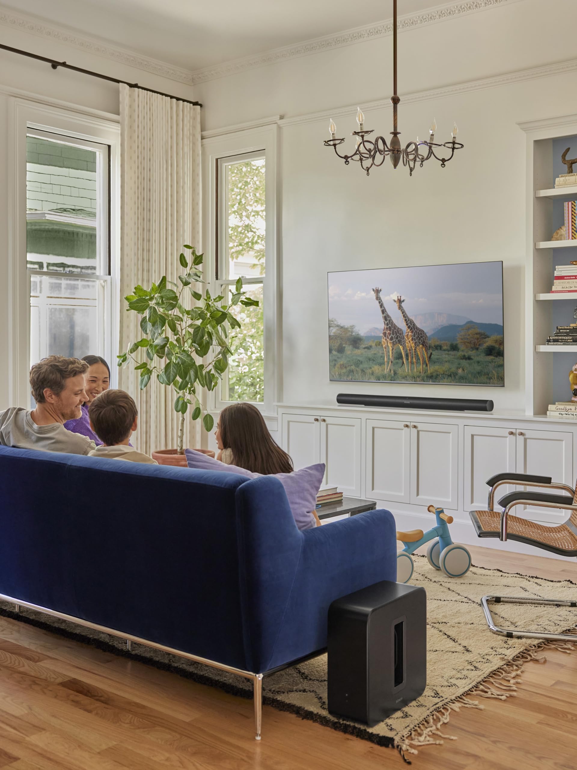 Sonos Sub 4 Subwoofer Inalámbrico con Wi-Fi, Woofers Elípticos Dobles y Amplificadores Clase D, Compatible con Arc Ultra, Arc y Beam