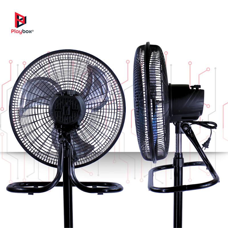 Ventilador 18" con Pedestal 3 en 1 Premium Silencioso con Velocidad Ajustable, Potencia Estable y Rejillas de ABS